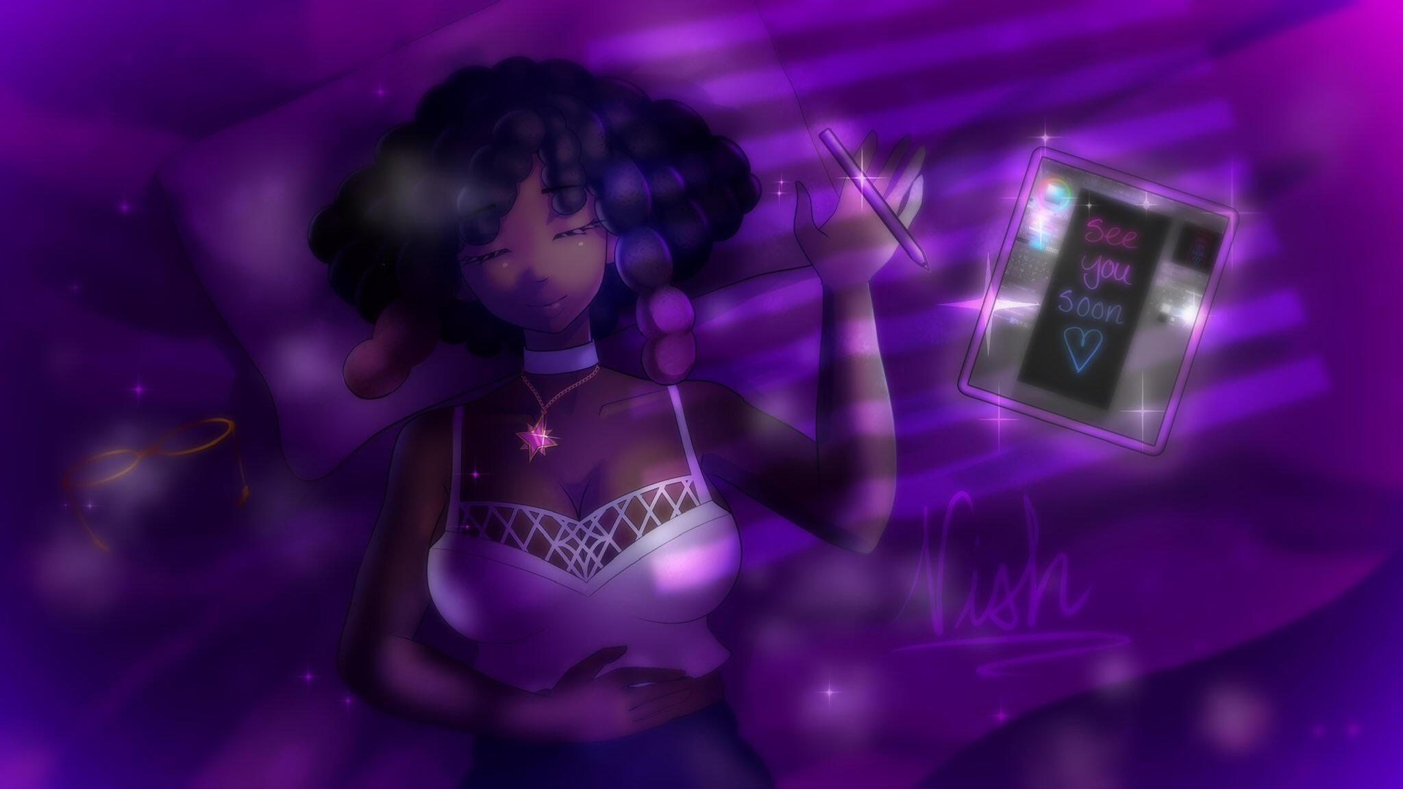 Art of my vtuber persona, used in the ending screen of my streams